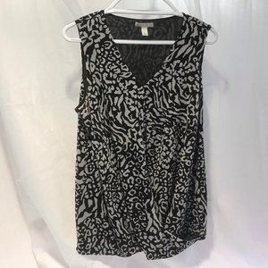 Dana Buchman Leopard Print Top, lined, Size Large